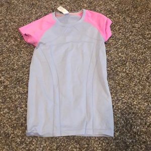 Girls ivivva pink and grey active wear top
